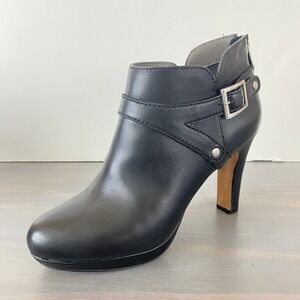 Adrienne Vittadini Pescara High Heel Booties Women 7M Black Stiletto Ankle Boots